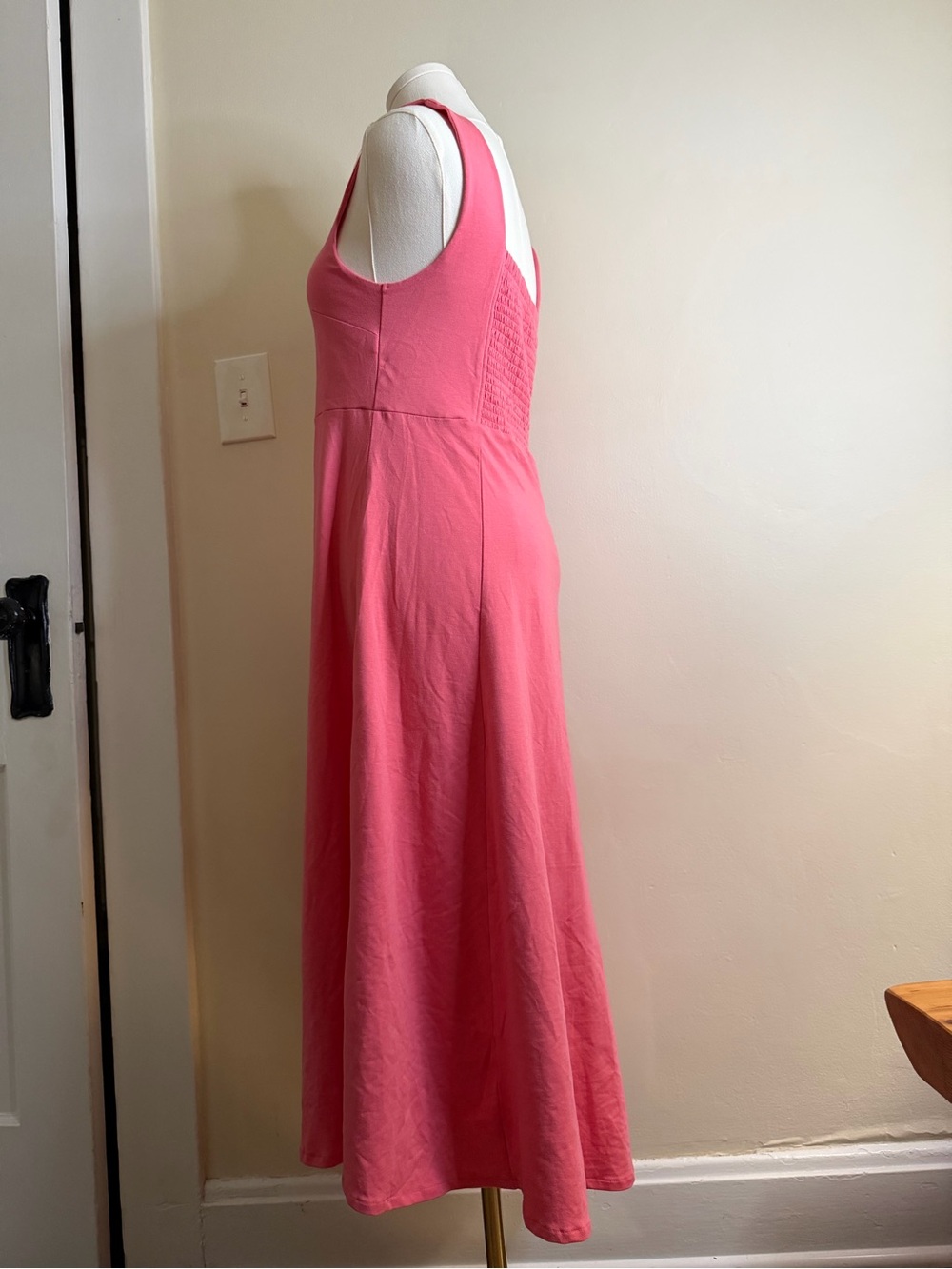 Able Coral-Pink Square Neck Maxi Dress - Picture 3 of 4